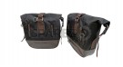 Fit For Royal Enfield Shotgun 650 Black and Brown Saddle Pannier Bags with Mounting - SPAREZO